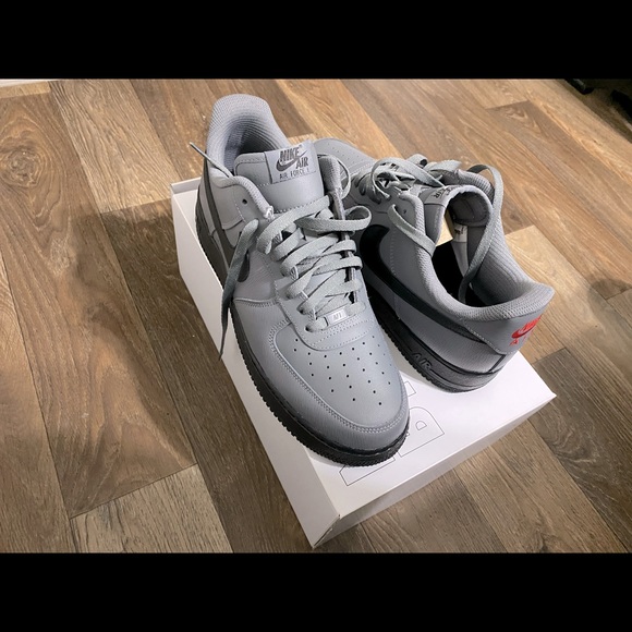 Never worn Custom Grey and Black Air Force ones